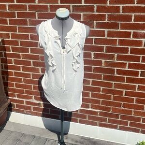 Cream ruffled top